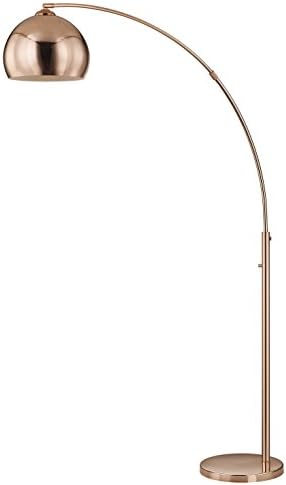 Artiva USA LED611108RC Alrigo LED Arch Floor Lamp with Dimmer, 48" x 14" x 80", Rose Copper
