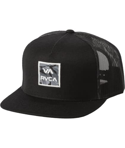 RVCA Men's Adjustable Snapback Trucker Hat, Va Atw Rvca Print/Black, One size