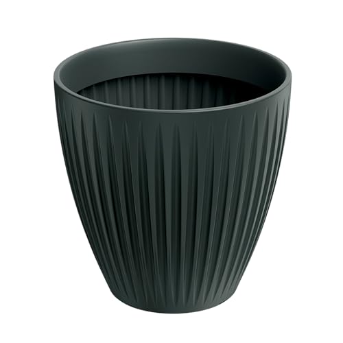 Pot Latia Round MIDL Ø48 en plastique robuste résistant aux UV anthracite - 2