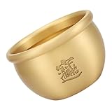 healvian 銅製招財缸卓上灰皿 風水宝盆デザイン 家用 灰受け 金色クラシック装飾 インテリア調和長持ち耐久