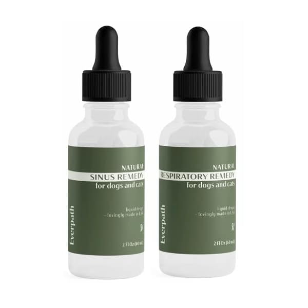 Everpath Natural Sinus & Respiratory Support for Cats & Dogs (2-Pack) 60 ml / 2 fl oz | Safe Pet Herbal Remedy…
