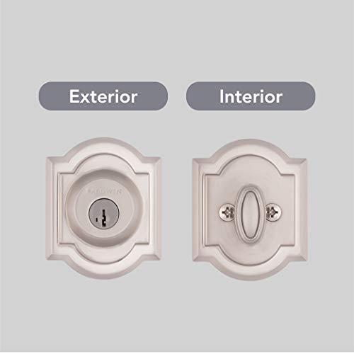 Baldwin Prestige 380 Arched Single Cylinder Deadbolt Featuring SmartKey in Satin Nickel