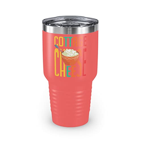 Teegarb Letter Blanket 850 ml Becher aus Edelstahl, Vintage-Stil, Hungrig, grafische Sprüche, Retro-Lebensmittel-Devotee, Used-Look, Illustration, 850 ml, Koralle