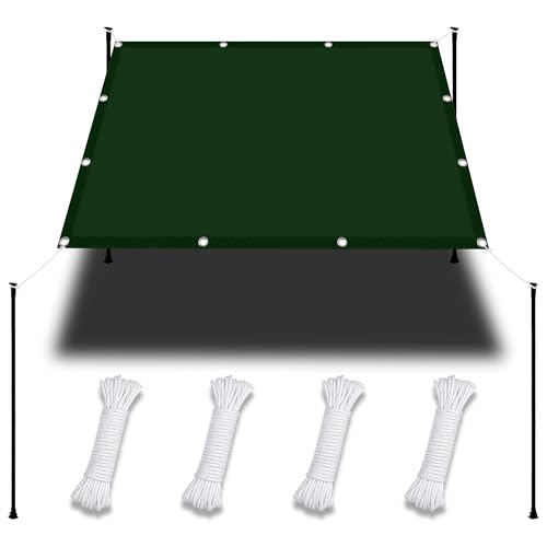Voile d'ombrage de terrasse polyester avec cordons de fixation - 2