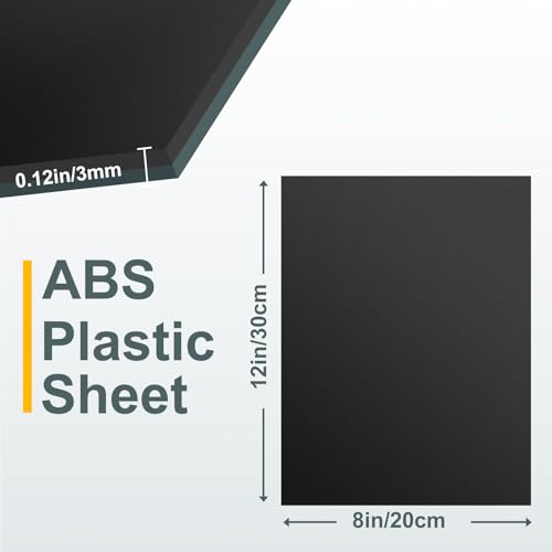 Image of 2 Pack Black Plastic Sheet 8x12x0.12 in Flexible High Tensile Plastic Sheets Black Plastic Panel for DIY Materials Handicrafts Home Decoration