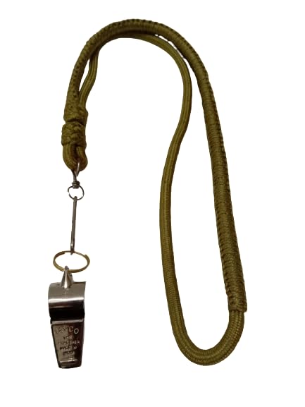 Sports Brass Whistle with Lanyard - Extra Loud Soccer, Football, Basketball, Referees Coaches, Lifeguards Survival, Emergency (3000)