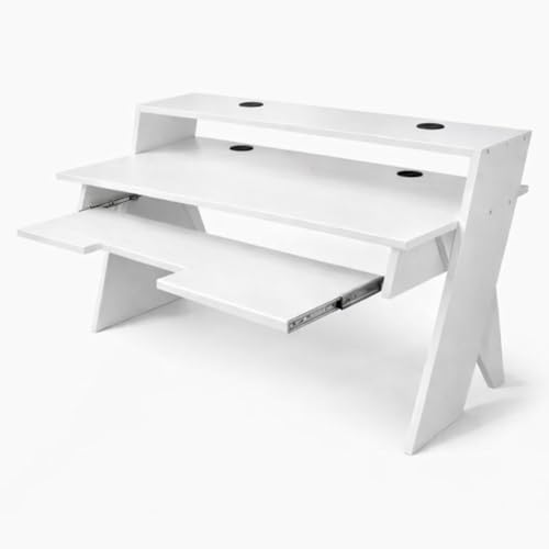 Image of Timber Acoustics StudioPad Mini Music Production Desk for Studio | Professional Music Producer Table for PC, MIDI Keyboard & Audio Setup (3.5' x 2.5') (White)