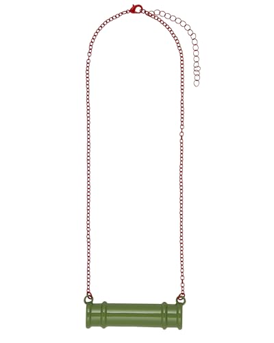 Demon Slayer: Kimetsu no Yaiba Anime Manga Nezuko Cosplay Bamboo Mouth Guard Replica Necklace With Red Adjustable Chain and Lobster Clasp