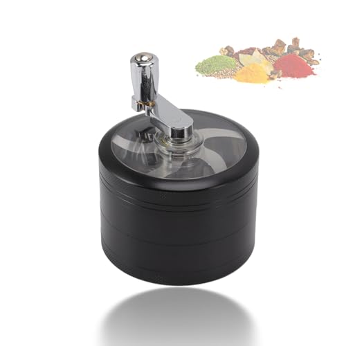 4-Schichten Handkurbel Gewürzmühle - Zinklegierung 60mm Mit Filter - Manuelle Gewürzmühle