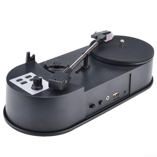Tourne-disque vinyle vers MP3, 33/45 tr/min, mini tourne-disque avec fente pour carte SD, design compact, facile à utiliser pour l'audio portable à la maison