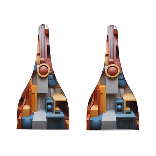 Colorful Cube Space Print Newborn Baby Hat, Soft Top Knotted Beanie Cap, Cute Infant Headwear for 0-6 Months Welcome Party3