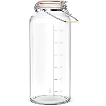 Qianfenie 2 Gallon Glass Jar with Airtight Lid7600ML, Gallon Airtight Glass Storage Jar with Stainless Steel Handle - Large Glass Food Storage Container with Lid Flour, Sugar, and Dog Treats