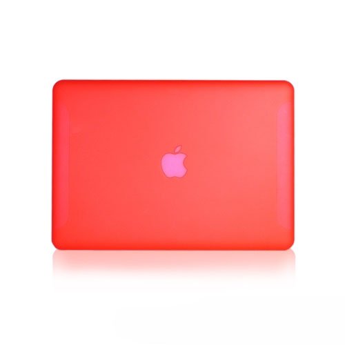 Ueswill Matte Hard Shell Case Cover Compatible With 13 Inch White Unibody Macbook Model A1342 + Microfibre Cleaning Cloth, Red #TOP2