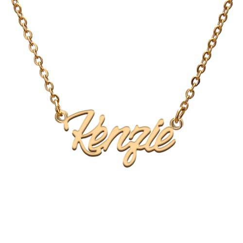 GR859C Kenzie Name Tag Necklaces for Her His Friends Familys Relationship Memory Jewelry Gift