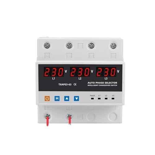 Voltímetro trifásico 3P+N 63A con interruptor de transferencia automática ajustable