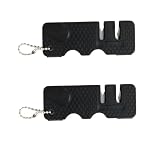 2Pcs Black Pocket Knife Sharpener, Handheld Keychain Sharpen...