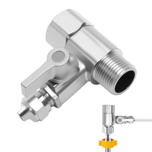 Adaptador de Conector de Agua en T 1/2' a 1/4' con Válvula Impermeable – Adaptador de Enlace de Agua para Conectar 2 Dispositivos en Sistemas de Ósmosis y Filtración