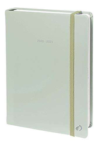 Quo Vadis 1281617Q - Agenda Escolar 2020/2021, 1 día por página Multilingüe, 12 x 17 cm, Colección Pastel color Verde