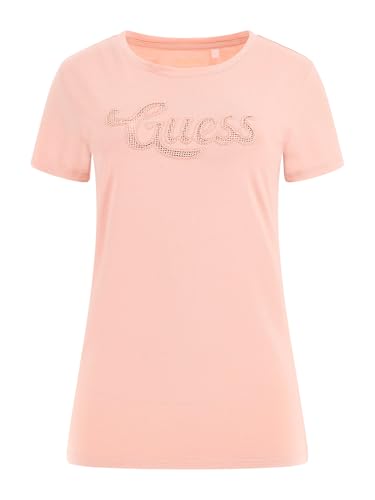 GUESS Women's Eco Short Sleeve Dot Logo R3 Tee, Pink Pearl, M