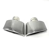 1 paire (G+D) d'embouts d'échappement universels en acier inoxydable 304 pour voiture, sortie 150 mm, tube d'échappement ovale incliné