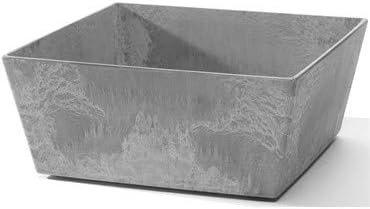 Novelty Ella Low Square Self-Watering 12" Planter, Grey