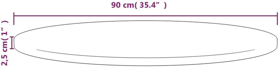 Solid Pinewood Round Table Top 35.4 Inch White Natural Wood Surface for Outdoor Patio Dining Coffee Tables Replacement Desktop