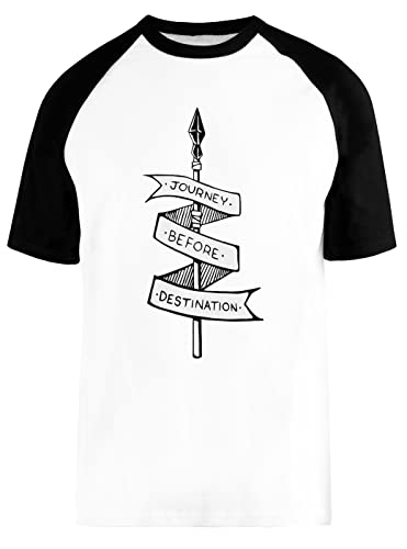 Journey Before Destination Blance Camiseta De Béisbol Mangas Cortas Unisex Tamaño XXL White Baseball tee Tshirt Size XXL