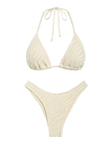 Image of Women's Bikini Sets Crochet Triangle Swimsuits 2 Piece Thong Bathing Suits