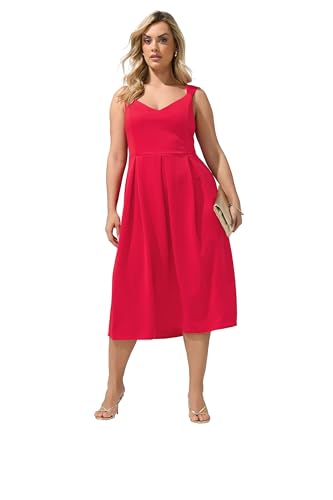 Image of Yours London Curve Sweetheart Skater Dress - Women's - Plus Size Curve Red