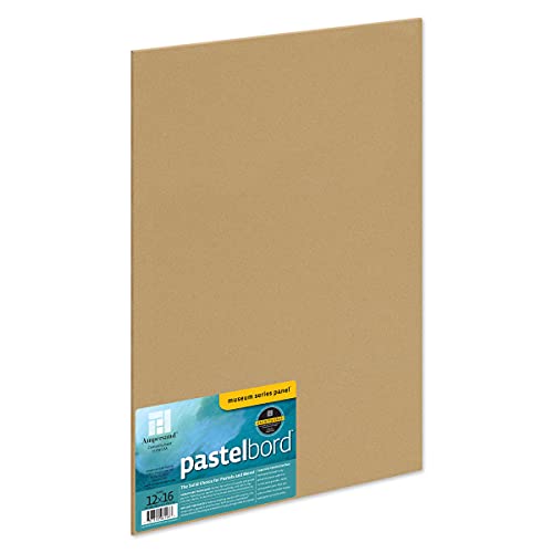 Ampersand Art Supply Pastel Painting Panel: Museum Series Pastelbord, Sand, 1/8 Inch Flat Profile, 12x16