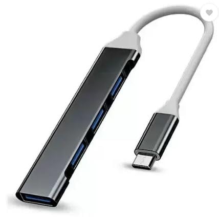 VYAR Type C to 4 Ports USB 3.0 Hub Type C - 4 in1 USB USB Hub (White, Grey)-image-23