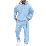 Chándal Hombre Conjunto de sudadera para Ropa deportiva Primavera Otono Moda Clasica con capucha pantalones chaqueta jogging estar en casa, ocio o deporte