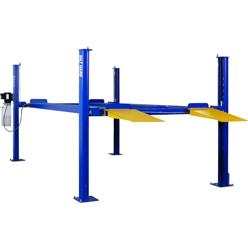 BILT HARD 8500LBS 4 Post Vehicle Lift with Moving Casters, 110V 1.5HP Motor, Single Point Release,...