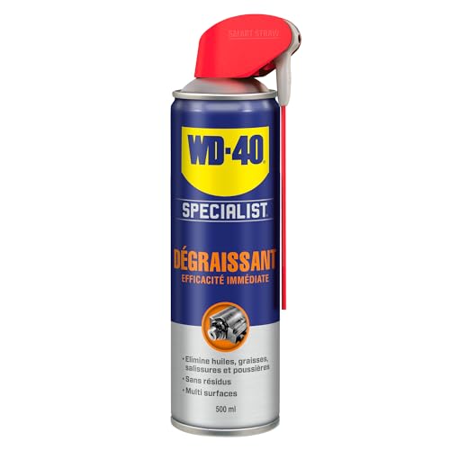 WD-40 Specialist &bull; D&eacute;graissant &bull; Spray Double Position &bull; Efficacit&eacute; Imm&eacute;diate &bull; Sans r&eacute;sidu &bull; Dissout graisse, huiles et salissures diverses &bull; R&eacute;duit l&rsquo;usure &bull; 500 ML