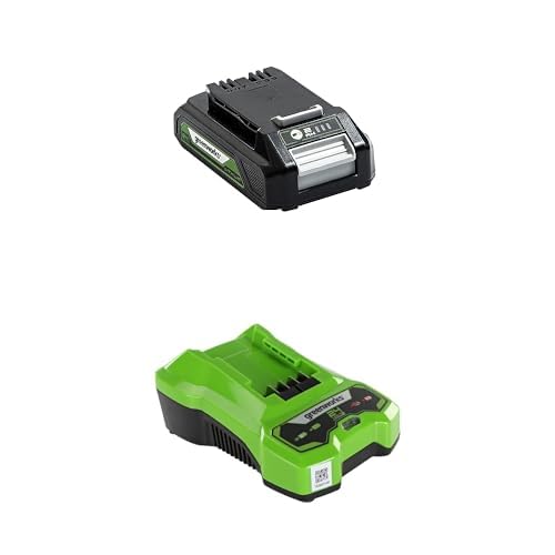 Greenworks 24V Akku- G24B2 + Greenworks 24V 2A Akku Ladegerät G24C