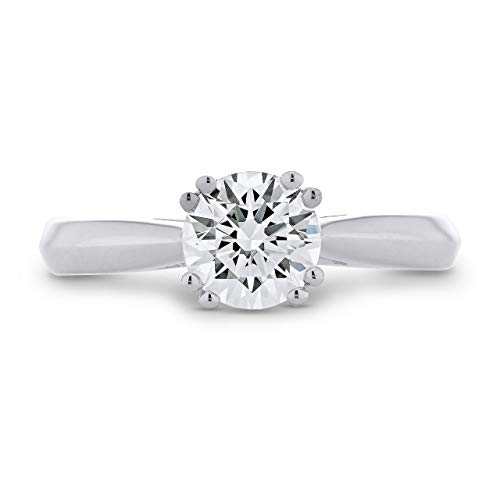 .925 Sterling Silver & Round Cubic Zirconia Cathedral Style Solitaire Engagement Ring - Size 5