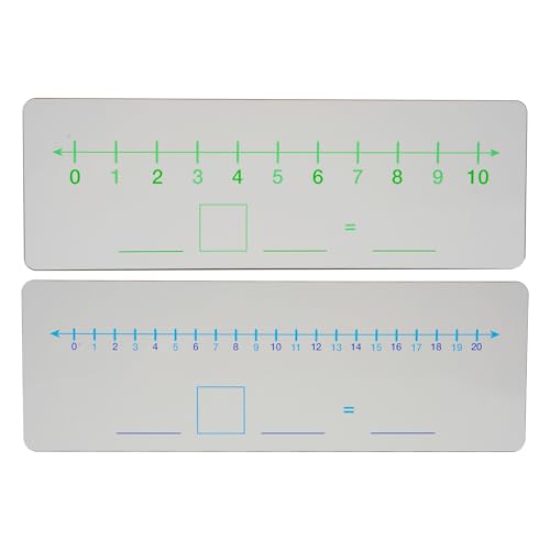 Dry Erase Number Line, Double Sided Whiteboard, 1 Pack 4x12, Side 1 1-10 Side 2 1-20 with Blank Math Sentence