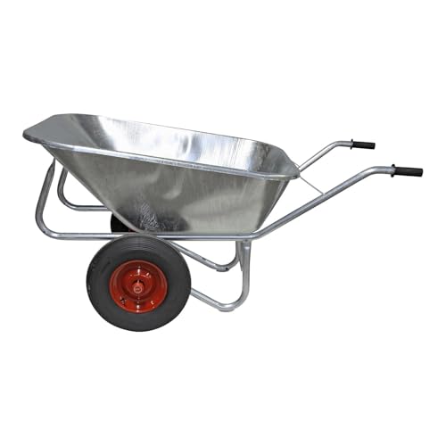 Growi | Großmuldenkarre | feuerverzinkt | mit Luftreifen | LxB 1620 x 860 mm | mit 2-Rad-Achse