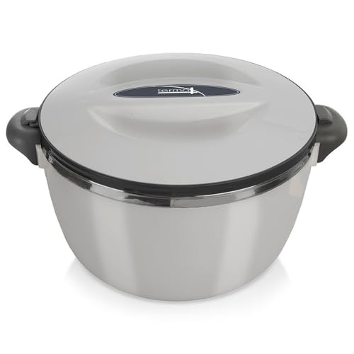 orion group Thermoschüssel mit Deckel 3,5 l - Thermobehälter für Essen, Eis, Grillgut - Warmhaltebehälter für Speisen - Edelstahlschüssel für Essen Warmhalten - 2 Std Wärmehaltig - Thermoschüsseln