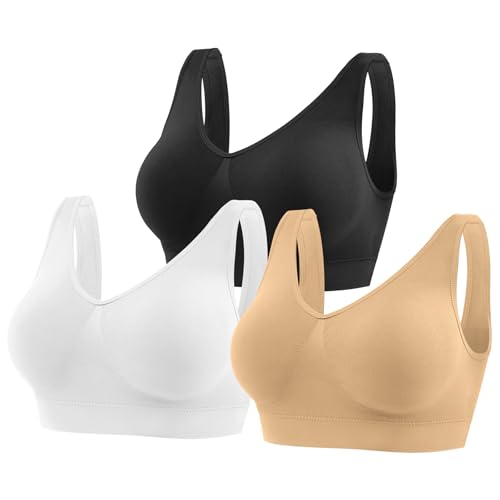 YUTYTH Women's Comfort Sports Bra, Wirefree with Removable Pads (L)