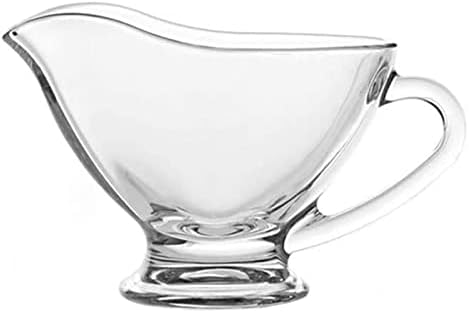 Sauce Boat Gravy Warmer Sauce Boat Transparent Glass Gravy Boat Seasoning Saucer Pot Tableware Salad Dressing Creamer Dessert Cup 2 Pieces Gravy Bowl Milk Container (Color : A) (A)
