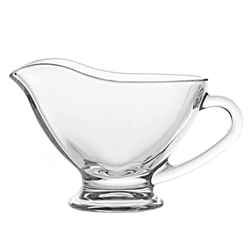NEBE Bricco Latte Salsa Barca in Vetro Trasparente in Vetro condimento for Il condimento piattino Piatto pentole da tavola Insalata condimento Creamer Dessert Tazza 2 Pezzi Salsiera