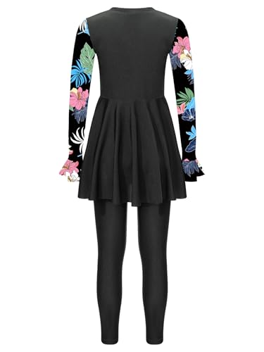 Moily Kids Girls Rash Guard Swimsuits Full Body Cover Hijab Conservative Burkini Sun Protective Beachwear4