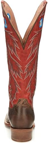 Tony Lama Men`s Colburn Wood Brown 17in Fire Orange Top Buckaroo Sq Toe Boot Brown 12 D | Image 4
