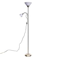 MiniSun | Modern Brass 2 Way Mother/Father and Child Floor Lamp | Floor Lamps & Torchieres, Home Décor & Improvement Essential | Includes LED Bulbs