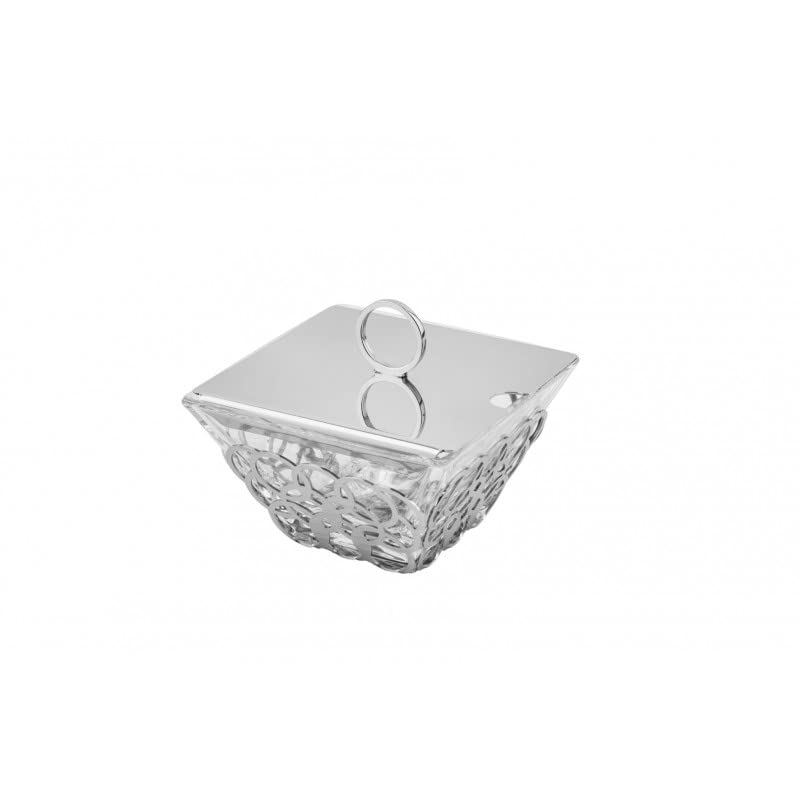 Formaggiera in Acciaio Acciaio Inox 18/10 cm 11x11 h.8 mm 1, Lucido