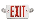 TANLUX Red Exit Sign with Emergency Lights, LED Emergency Exit Light with Battery Backup, UL Listed, AC 120/277V, Commercial Emergency Lights Combo for Business - 1 Pack