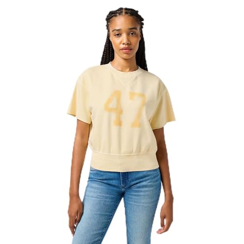 Wrangler SS Sweatshirt Sudadera, Banana Crepe, M para Mujer