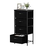 【Affichage et rangement combinés】Cette commode à 4 tiroirs est dotée d’un dessus en bois pour exposer vos objets de collection ou garder vos affaires quotidiennes à portée de main. Les 4 grands tiroirs permettent de ranger discrètement vos effets, offrant ainsi un parfait équilibre entre élégance et efficacité.