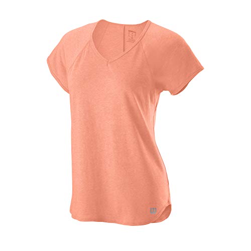T-Shirt V-Neck Tee Femme Wilson pour Entraînement et Tennis Blanc M